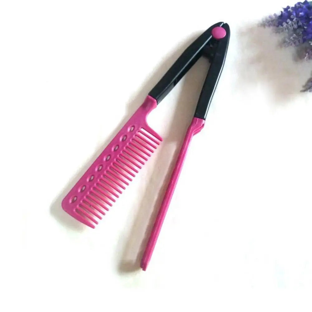 Portable DIY Salon Flat Iron Hair Straightener V Comb Hairdressing Styling Tool Hair Brush Anti-static Hair Combs Hair Care