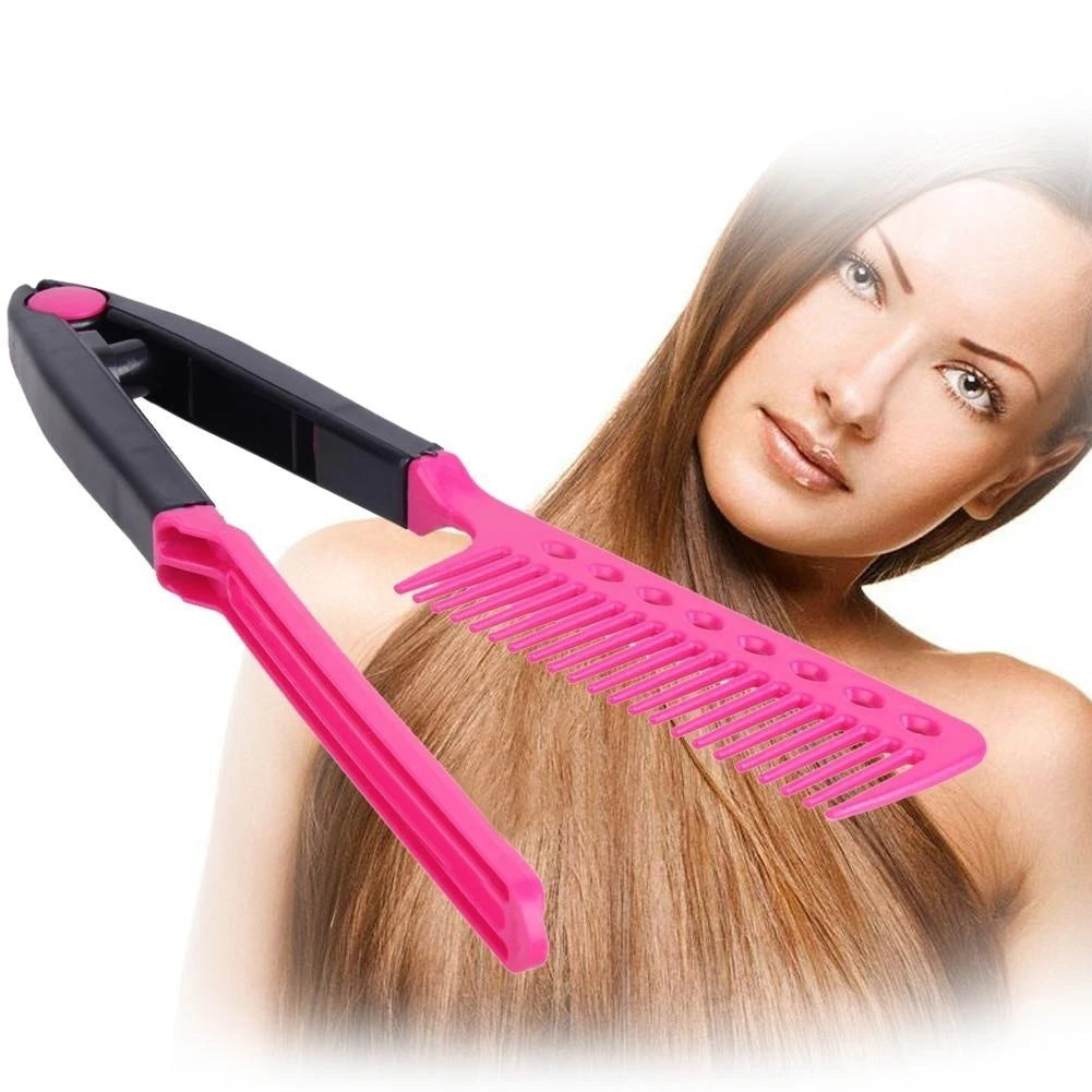 Portable DIY Salon Flat Iron Hair Straightener V Comb Hairdressing Styling Tool Hair Brush Anti-static Hair Combs Hair Care