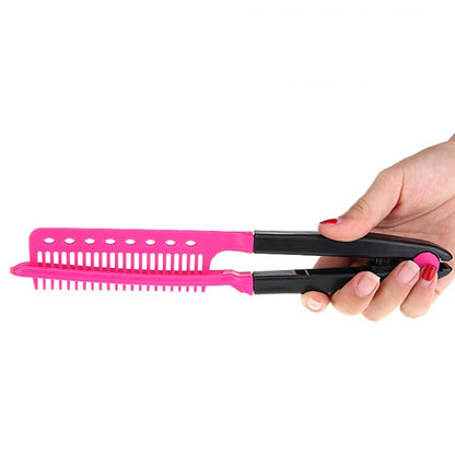 Portable DIY Salon Flat Iron Hair Straightener V Comb Hairdressing Styling Tool Hair Brush Anti-static Hair Combs Hair Care